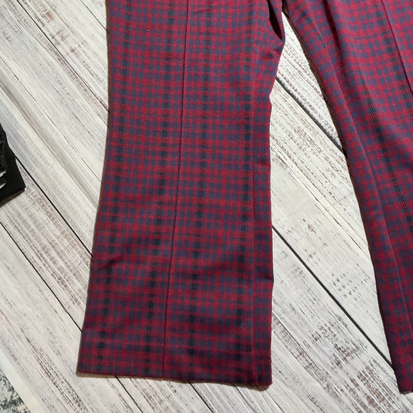 Maeve for Anthropologie red/blue plaid high-rise flare pull-on pants. Size XL. - Picture 5 of 10